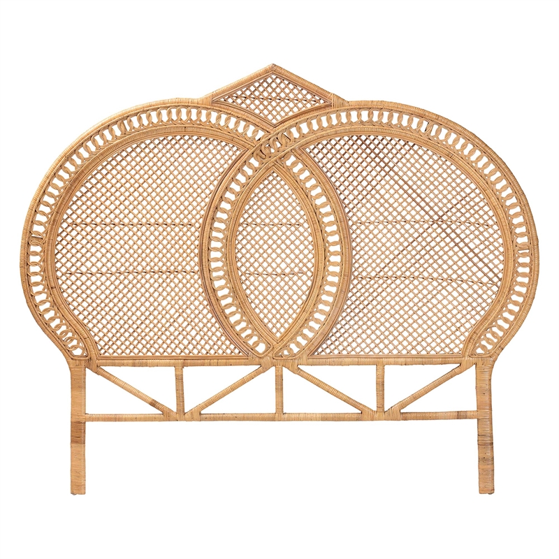 Pemberly Row Nerita Handwoven Rattan Honey Queen Headboard