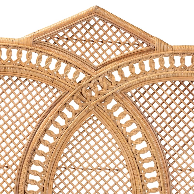 Pemberly Row Nerita Handwoven Rattan Honey Queen Headboard