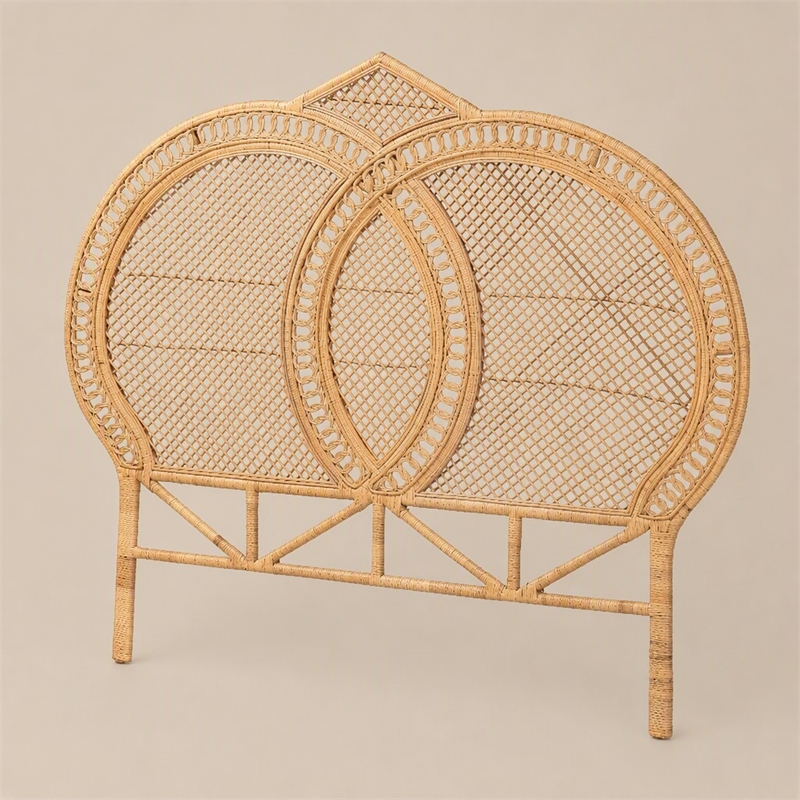 Pemberly Row Nerita Handwoven Rattan Honey Queen Headboard