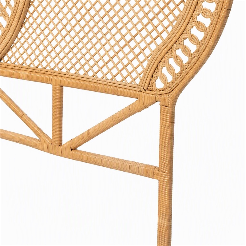 Pemberly Row Nerita Handwoven Rattan Honey Queen Headboard