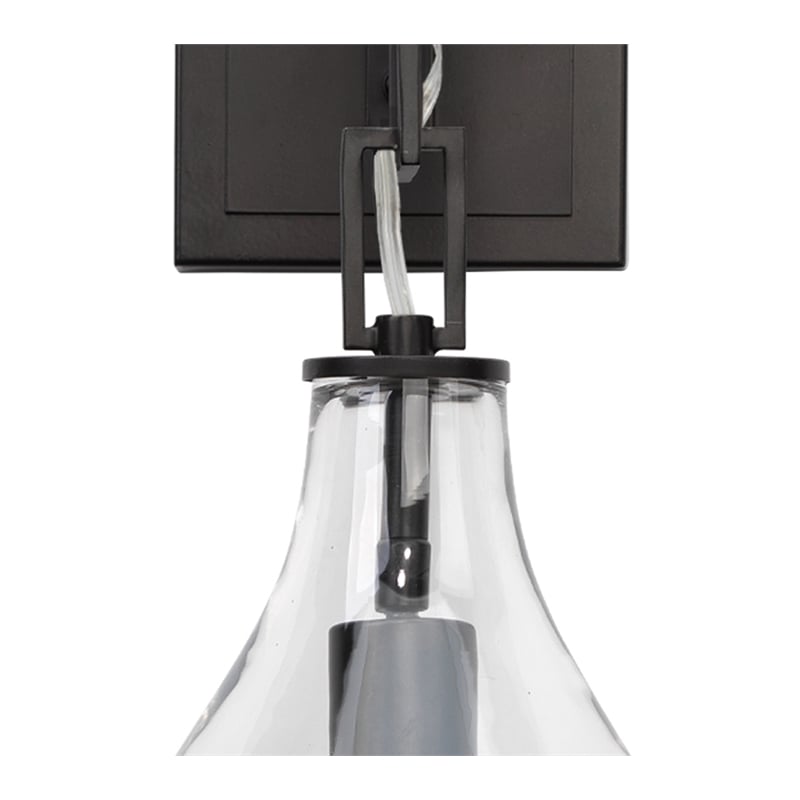 Pemberly Row 1-Light Metal & Glass Drop Wall Sconce in Bronze and Clear