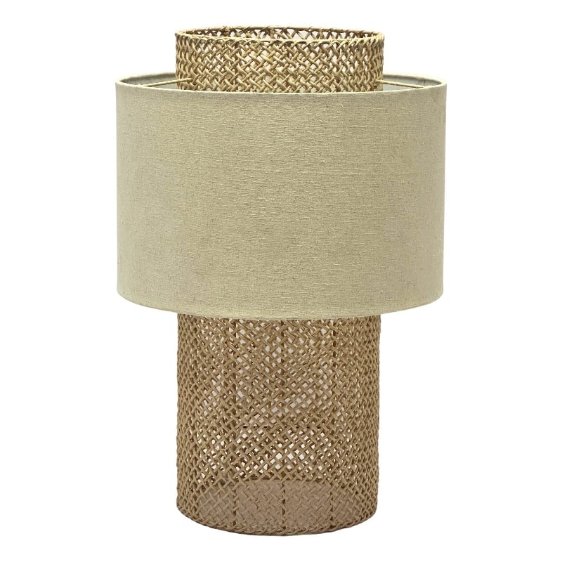 Pemberly Row 25 Inch Table Lamp with Rattan Design and Coastal Elegance
