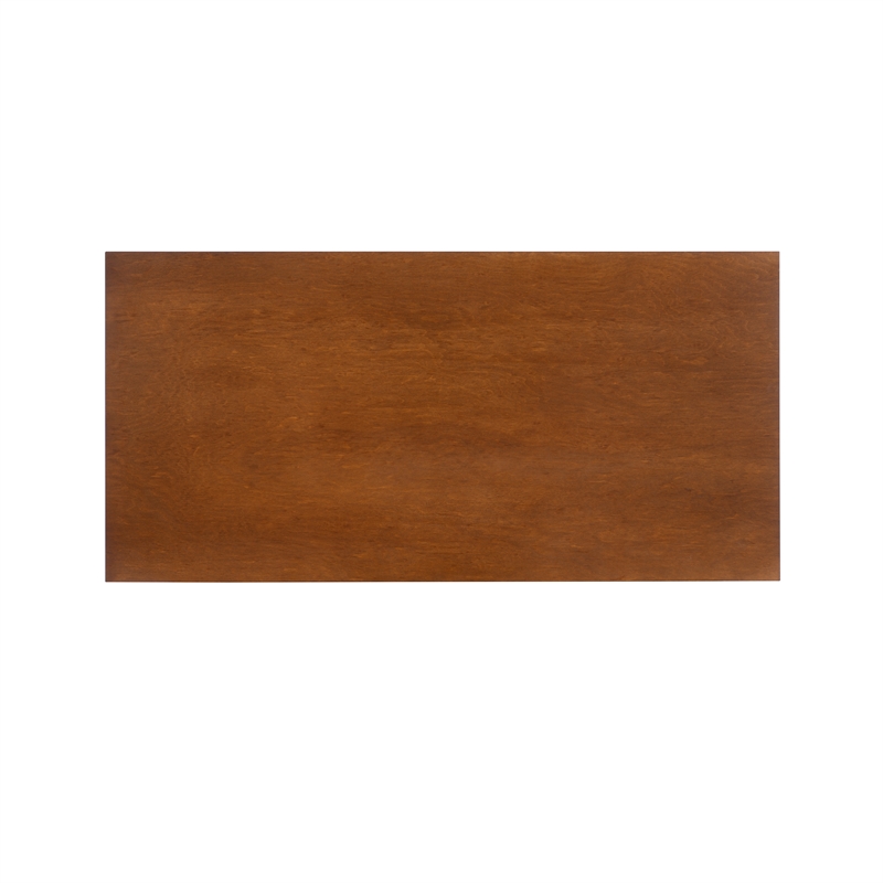Pemberly Row Wood Coffee Table with Walnut Finish and Slatted Shelf