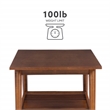 Pemberly Row Wood Coffee Table with Walnut Finish and Slatted Shelf