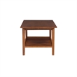 Pemberly Row Wood Coffee Table with Walnut Finish and Slatted Shelf