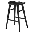 Pemberly Row Set of 2 Backless Mango Wood Counter Stools in Black