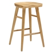 Pemberly Row Set of 2 Backless Mango Wood Counter Stools in Oak
