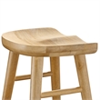 Pemberly Row Set of 2 Backless Mango Wood Counter Stools in Oak