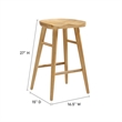 Pemberly Row Set of 2 Backless Mango Wood Counter Stools in Oak