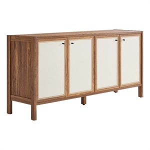 Pemberly Row 65&quot Wood Grain Sideboard Cabinet in Walnut