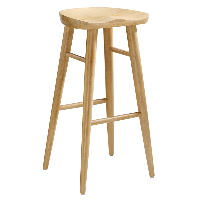 Pemberly Row Backless Wood Bar Stools Set of 2 in Oak