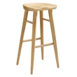 Pemberly Row Backless Wood Bar Stools Set of 2 in Oak