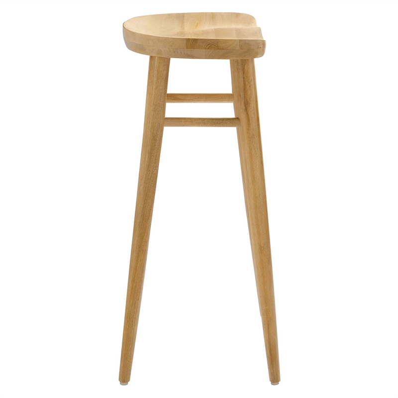 Pemberly Row Backless Wood Bar Stools Set of 2 in Oak