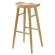 Pemberly Row Backless Wood Bar Stools Set of 2 in Oak