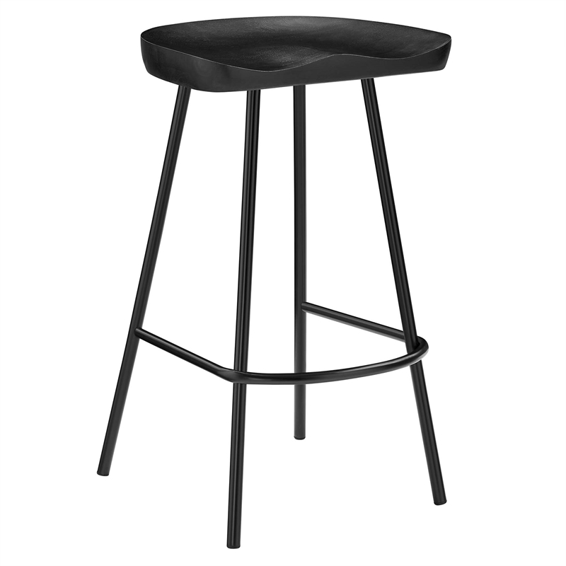 Pemberly Row Concord Backless Wood Counter Stools Set of 2 in Black