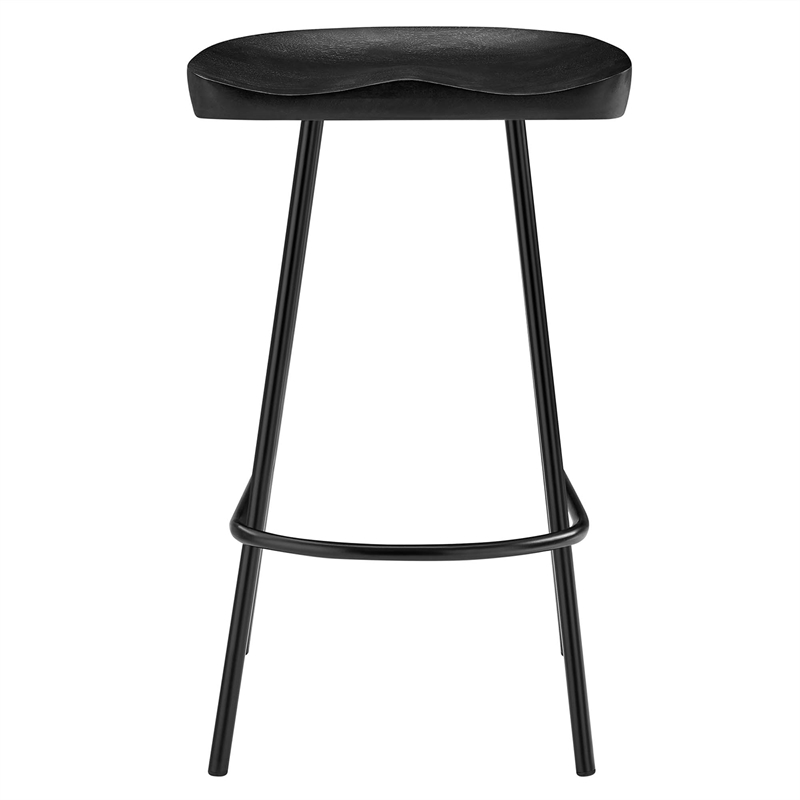 Pemberly Row Concord Backless Wood Counter Stools Set of 2 in Black
