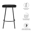 Pemberly Row Concord Backless Wood Counter Stools Set of 2 in Black