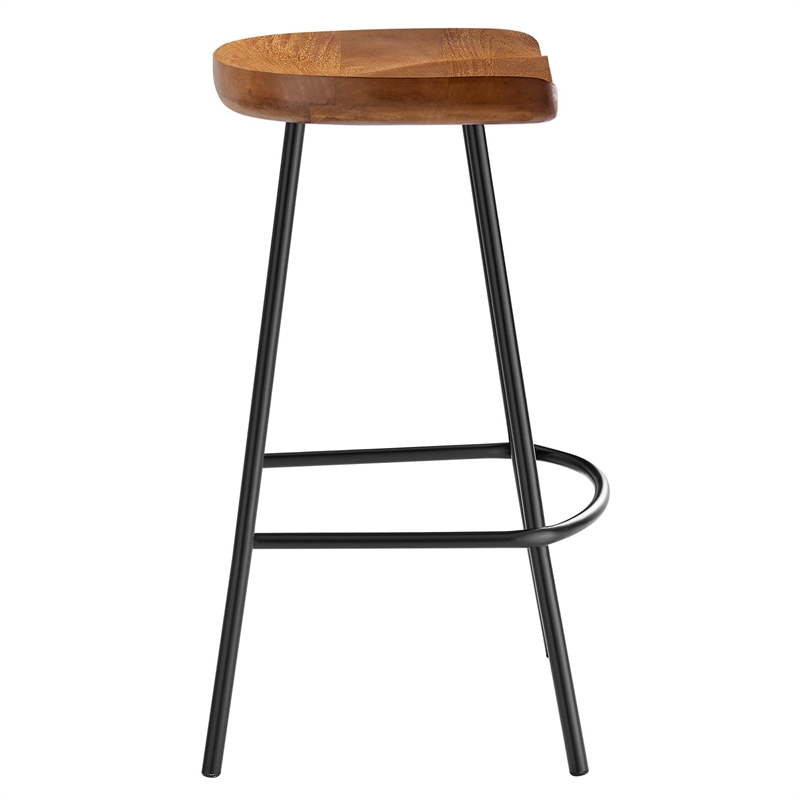 Pemberly Row Backless Wood Counter Stools Set of 2 in Walnut