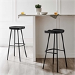 Pemberly Row Backless Wood Bar Stools Set of 2 in Black
