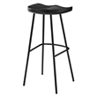 Pemberly Row Backless Wood Bar Stools Set of 2 in Black