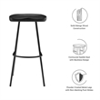 Pemberly Row Backless Wood Bar Stools Set of 2 in Black