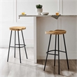 Pemberly Row Backless Wood Bar Stools Set of 2 in Oak