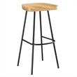 Pemberly Row Backless Wood Bar Stools Set of 2 in Oak
