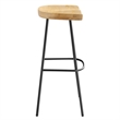 Pemberly Row Backless Wood Bar Stools Set of 2 in Oak