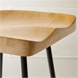 Pemberly Row Backless Wood Bar Stools Set of 2 in Oak