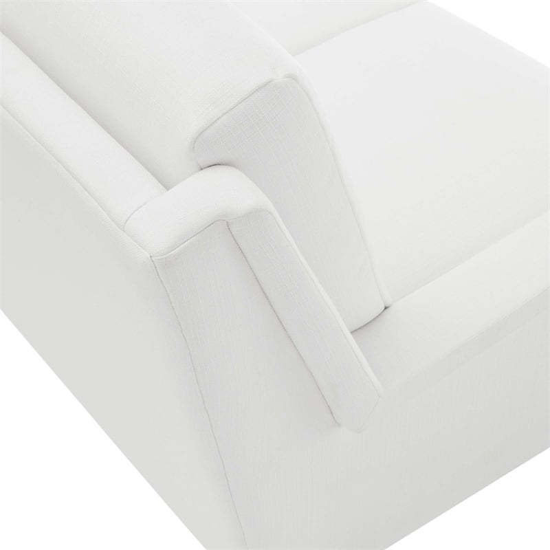 Pemberly Row Upholstered Fabric Sofa in Black White with Metal Legs