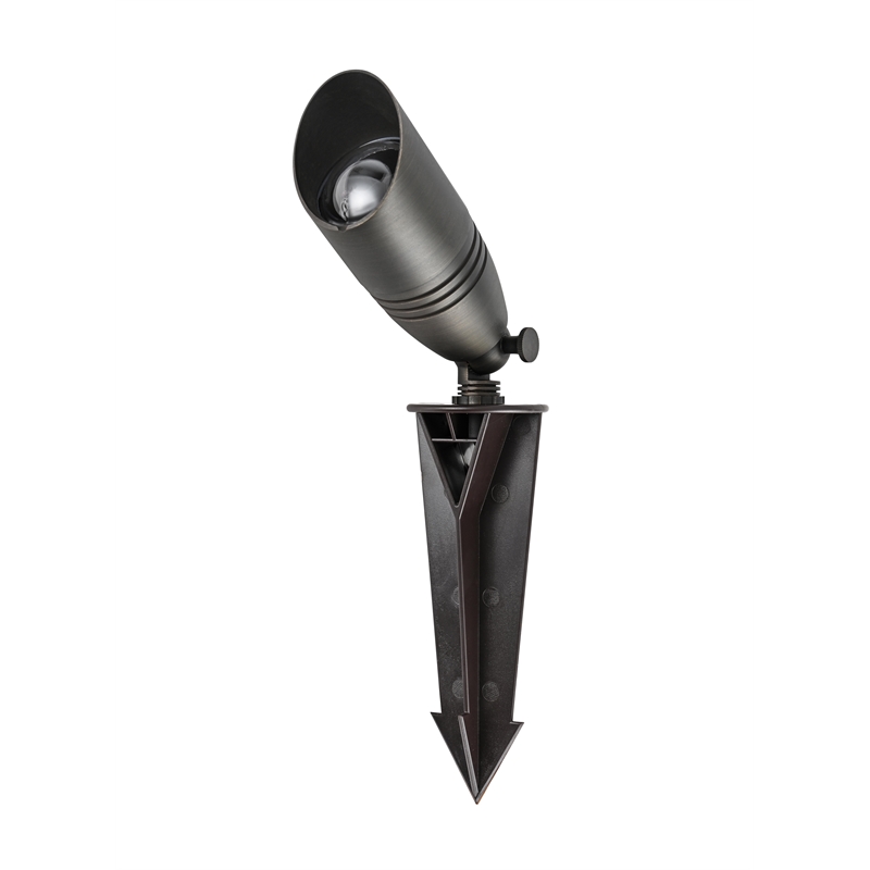 Pemberly Row 12V Cast Brass Spot Light with 3 ft Wire in Dark Bronze