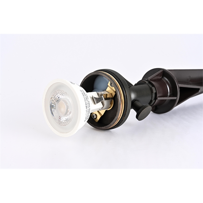 Pemberly Row Outdoor Spot Light 12V Cast Brass Dark Bronze 2.25