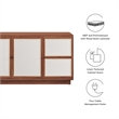 Pemberly Row 63-Inch Wood Grain TV Console with Storage in Walnut Finish