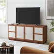 Pemberly Row 63-Inch Wood Grain TV Console with Storage in Walnut Finish
