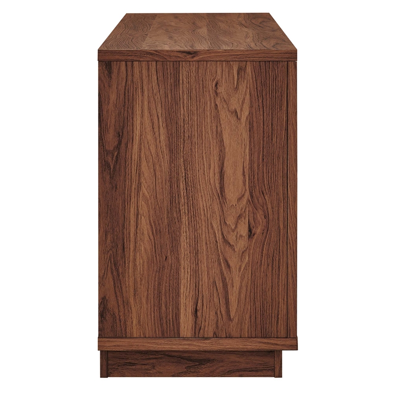 Pemberly Row 63-Inch Wood Grain TV Console with Storage in Walnut Finish