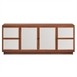 Pemberly Row 63-Inch Wood Grain TV Console with Storage in Walnut Finish