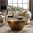 Pemberly Row 32-Inch Metal Storage Coffee Table in Burnished Brass Finish