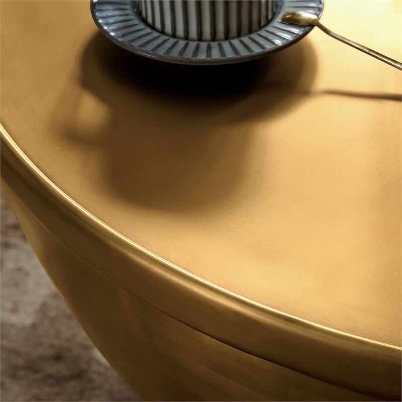 Pemberly Row 32-Inch Metal Storage Coffee Table in Burnished Brass Finish