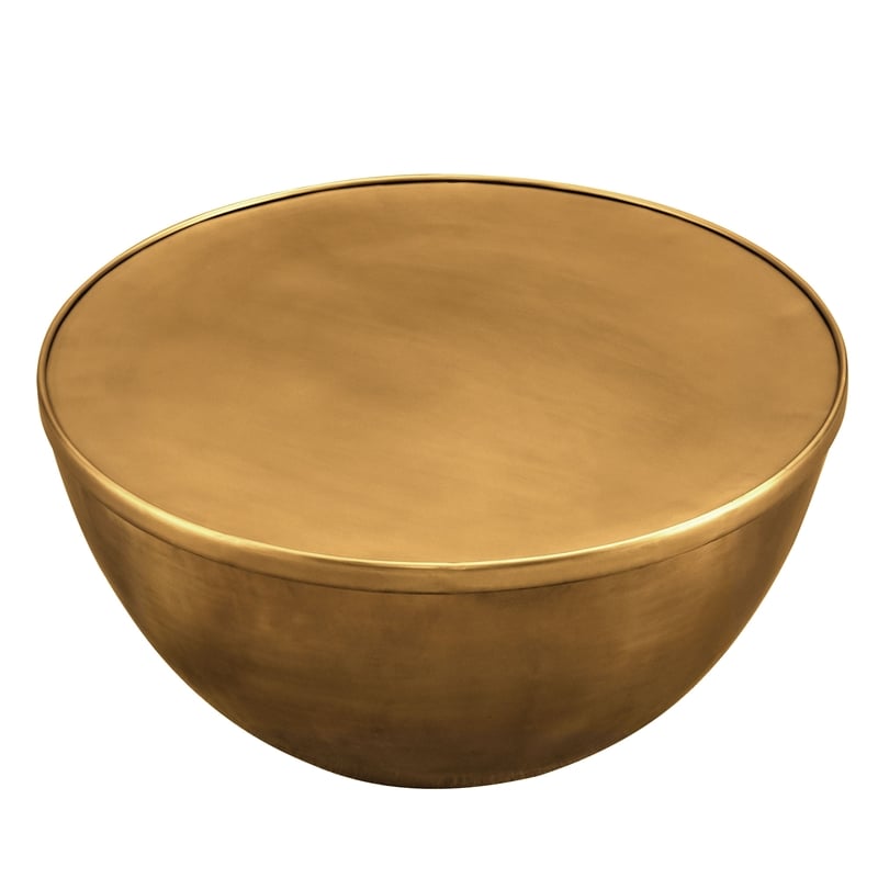 Pemberly Row 32-Inch Metal Storage Coffee Table in Burnished Brass Finish
