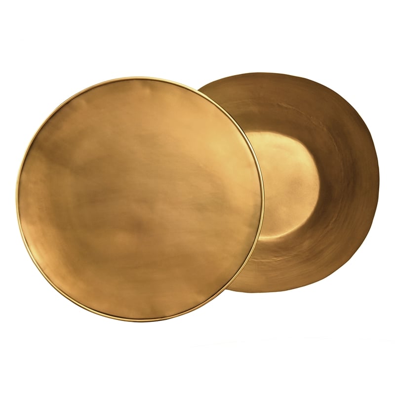 Pemberly Row 32-Inch Metal Storage Coffee Table in Burnished Brass Finish