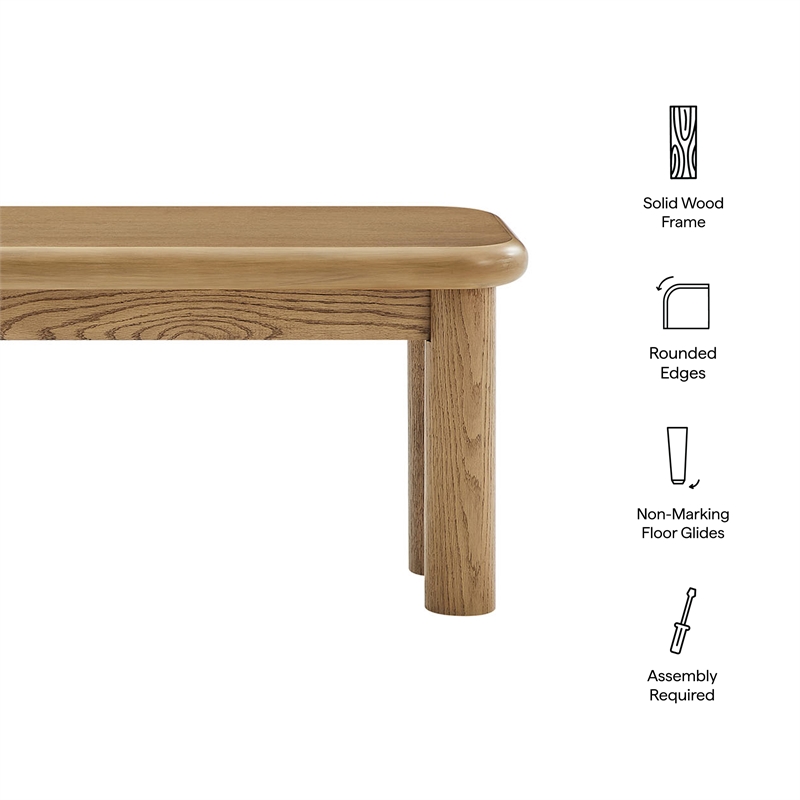 Pemberly Row 58 in Backless Oak Bench in Weathered Oak Finish