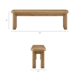 Pemberly Row 58 in Backless Oak Bench in Weathered Oak Finish
