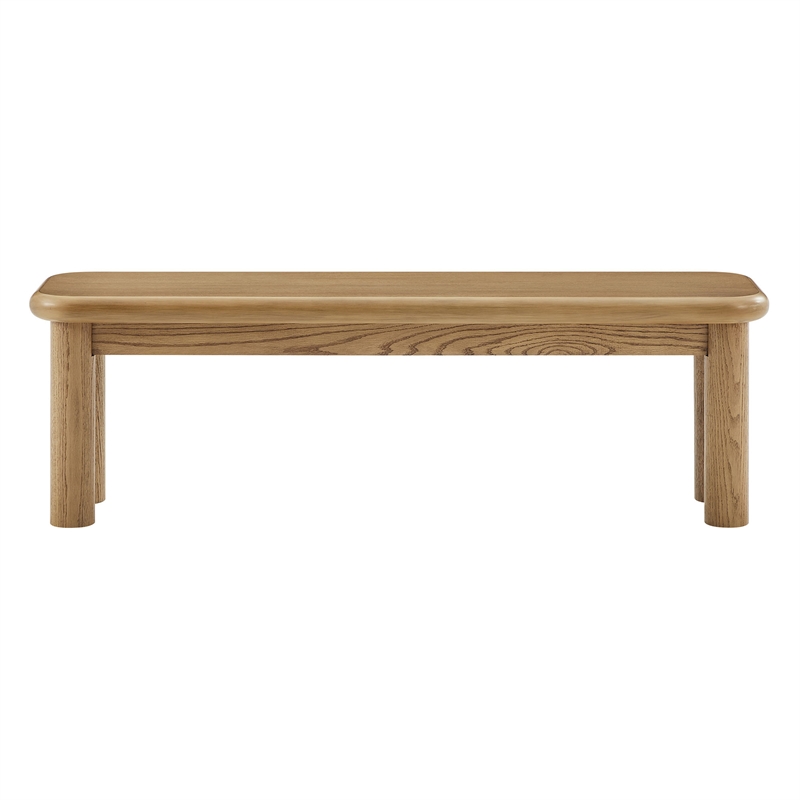 Pemberly Row 58 in Backless Oak Bench in Weathered Oak Finish