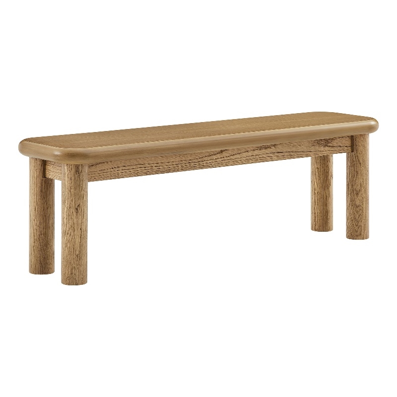 Pemberly Row 58 in Backless Oak Bench in Weathered Oak Finish