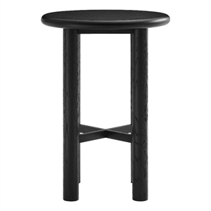 Pemberly Row Round 30&quot Oak Bar Table in Black