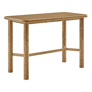 Pemberly Row Rectangular 60&quot Oak Wood Bar Table in Weathered Oak