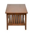 Pemberly Row Mission Style Coffee Table in Ash Brown Wood