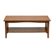 Pemberly Row Mission Style Coffee Table in Ash Brown Wood
