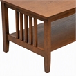 Pemberly Row Mission Style Coffee Table in Ash Brown Wood