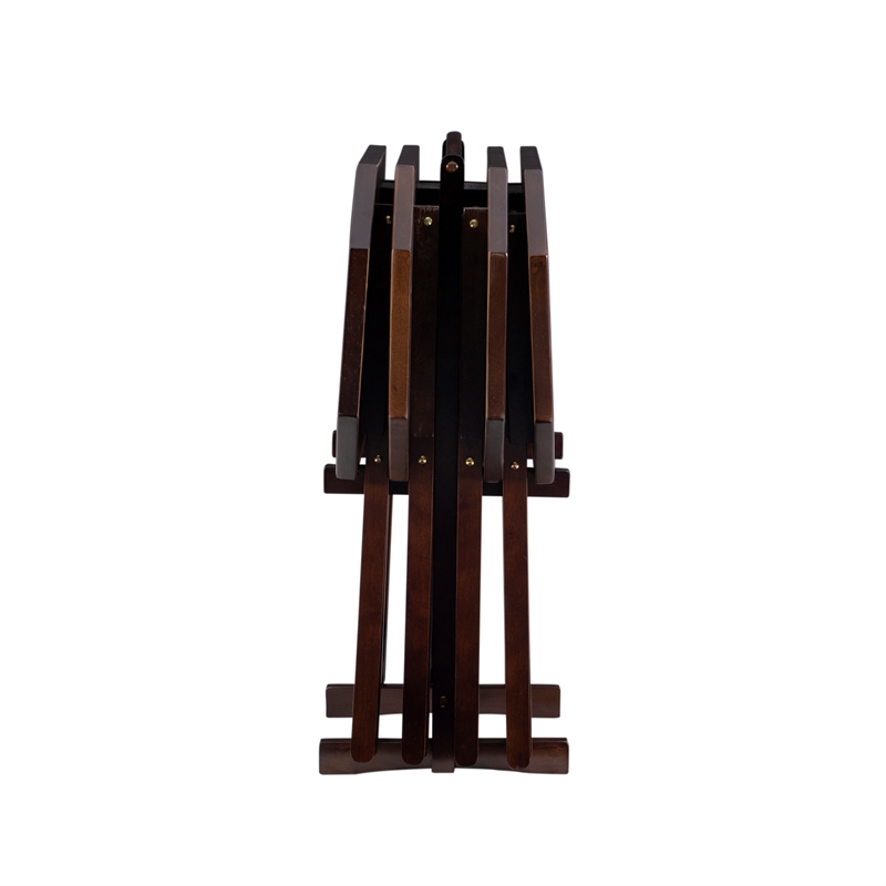 Pemberly Row 5-Piece Folding Tray Table Set with Wooden Octagonal Tops